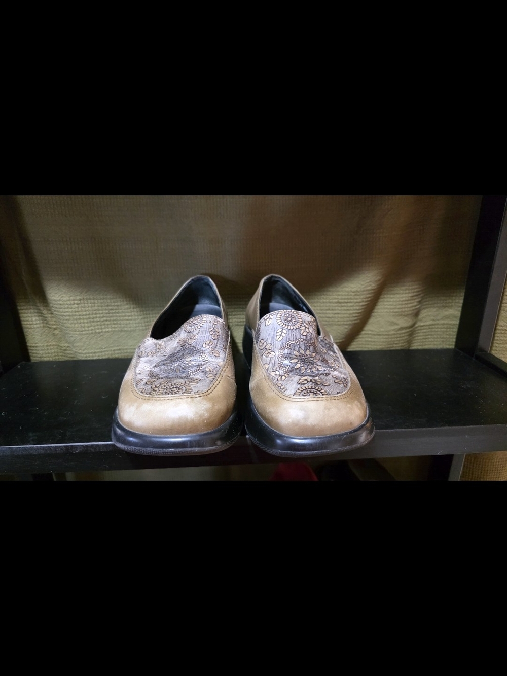 Dansko Women's Tan Leather Slip-On Mules with Patterned Upper